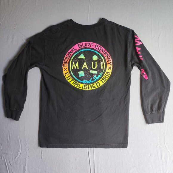 Maui and Sons sweatshirt women's size L black with graphic design, long sleeve - Picture 3 of 9